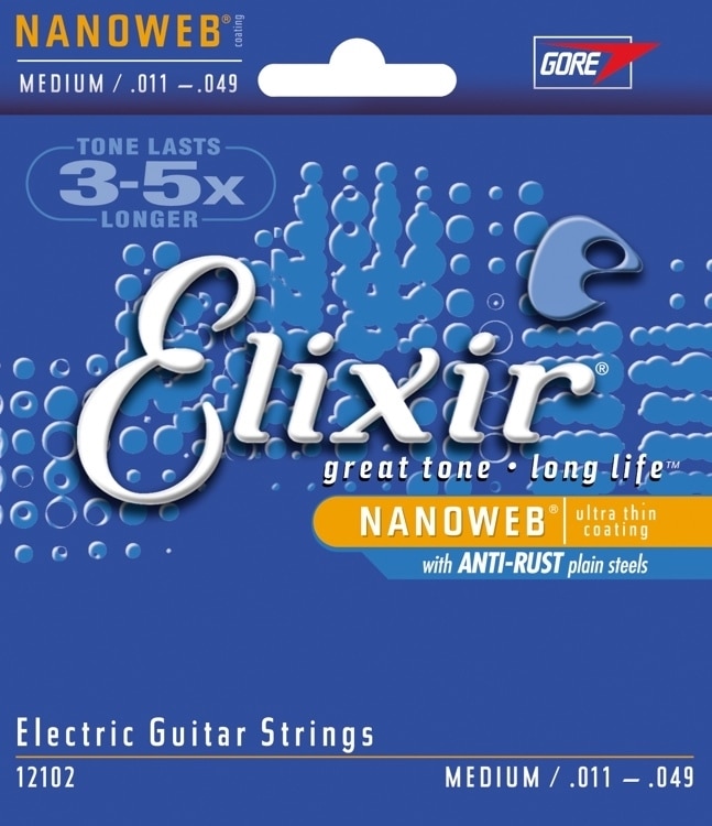 Elixir NANOWEB 11 GAUGE ELECTRIC GUITAR STRINGS Paul Bothner Music Musical instrument stores