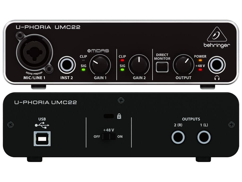 Behringer U-Phoria UMC22 USB Audio Interface | Bothners | Musical instrument stores