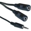 Classic Cables 3.5mm STERO MALE TO 2 x 3.5mm FEMALE SOCKET 1 METER CABLE