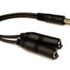 Classic Cables 1/4 STEREO MALE TO 2 X 3.5 FEMALE SOCKET 1 METER CABLE