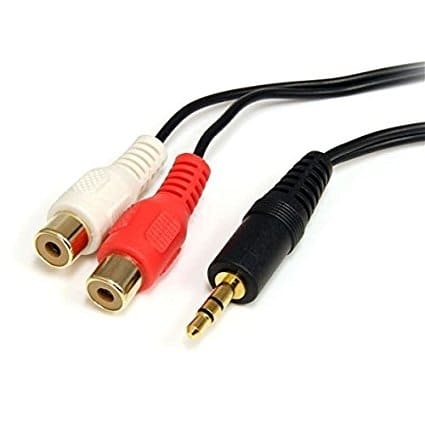 Classic Cables 3.5mm STEREO MALE TO 2 X RCA FEMALE SOCKETS 1 METER CABLE
