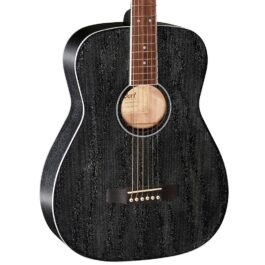 Cort AF590MF Bop Acoustic Electric Concert Guitar With Bag – Black Open Pore