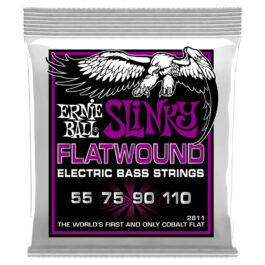 Ernie Ball Power Slinky Flatwound 4-String Bass Strings – (55-110)