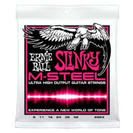 Ernie Ball M-Steel Super Slinky Electric Guitar Strings – (9-42)