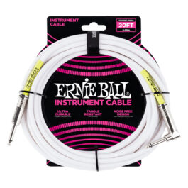 Ernie Ball Straight/Angled Instrument Cable – White – 6m