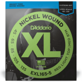 D’Addario EXL165 5-String Long Scale Bass Guitar Strings (45-135)
