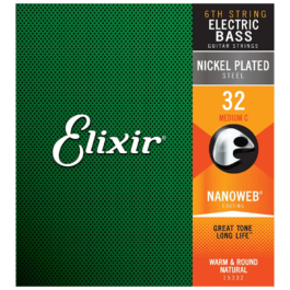 Elixir Nanoweb Single 6th String for Bass Guitar – (0.32)