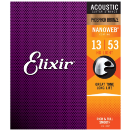 Elixir Nanoweb HD-LIGHT Phosphor Bronze Acoustic Guitar Strings – (13-53)