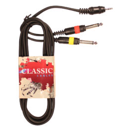 Classic Cables 1.8m – 3.5mm Stereo Male – 2 x 1/4” Male Cable
