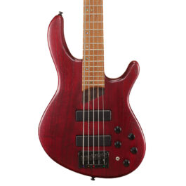 Cort B5 Plus AS RM 5-String Bass guitar – Open Pore Burgandy Red