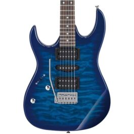 Ibanez Gio GRX70QAL Left-handed Electric Guitar – Transparent Blue Burst