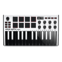 Akai MPK Mini MkIII – 25 Key USB MIDI Controller with MPC Drum Pads – Limited Edition White
