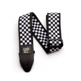 Ernie Ball Checkered Jacquard Guitar Strap – Black and White