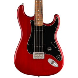 Fender Noventa Series Stratocaster Electric Guitar – Pau Ferro Fretboard – Crimson Red Transparent