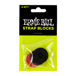 Ernie Ball Strap Blocks – Black and Red (4-Pack)
