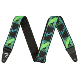 Fender 2” Neon Monogrammed Strap – Green/Blue