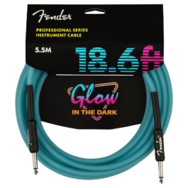 Fender Professional Series Glow in the Dark Instrument Cable – 5.5m – Blue