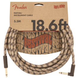Fender Festival Series Hemp Instrument Cables – Brown Stripe – 18.6′ (5.5m)