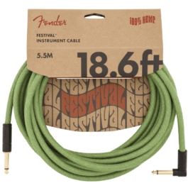 Fender Festival Series Hemp Instrument Cables – Pure Green – 18.6′ (5.5m)