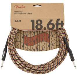 Fender Festival Series Hemp Instrument Cables – Rainbow – 18.6′ (5.5m)