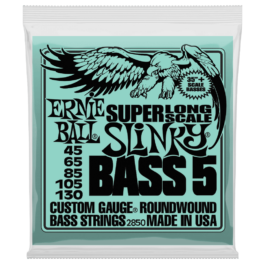Ernie Ball Super Long Scale 5-String Slinky Bass Guitar Strings – (45-130)