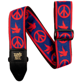 Ernie Ball Red and Blue Peace Love Dove Jacquard Guitar Strap