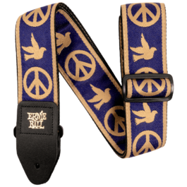 Ernie Ball Navy Blue and Beige Peace Love Dove Jacquard Guitar Strap