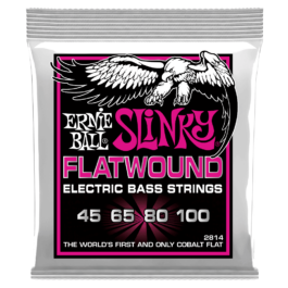 Ernie Ball Super Slinky Flatwound 4-String Bass Strings – (45-100)