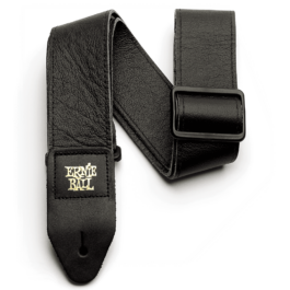 Ernie Ball 2″ Tri-Glide Italian Leather Guitar Strap – Black