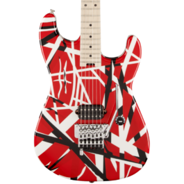 EVH Striped Series Electric Guitar – Red with Black and White Stripes