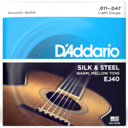 D’Addario EJ40 Silk and Steel Folk Acoustic Guitar Strings – (11-47)