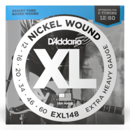 D’Addario EXL148 Extra Heavy Nickel Wound Electric Guitar Strings – (12-60)
