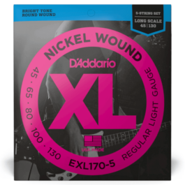 D’Addario EXL1705 Long Scale 5-String Bass Guitar Strings – (45-130)