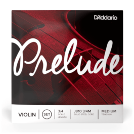 D’Addario Prelude 3/4 Scale Violin String Set – Medium Tension