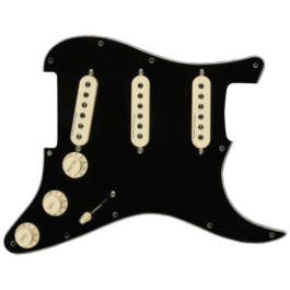 Fender Pre-Wired Strat Pickguard – Hot Noiseless – 11 Hole – Black