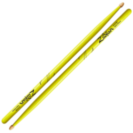 Zildjian 5A Acorn Tip Drumsticks – Neon Yellow