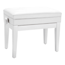 Roland RPB500 Piano Bench with Vinyl Seat and Music Compartment – Polished White