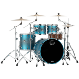 Mapex Saturn Evolution Rock Maple 4-Piece Shell Pack – Exotic Azure Burst Lacquer (Hardware & Cymbals Excluded)