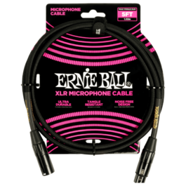 Ernie Ball Braided Male/Female XLR Mic Cable – Black – 1.5m