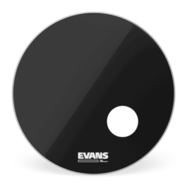 Evans EQ3 RESO BLACK 20″ Smooth Black Bass Resonant Drumhead