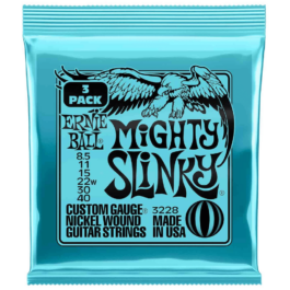 Ernie Ball Mighty Slinky Electric Guitar Strings – (8.5-40) – 3-Pack