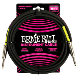 Ernie Ball 4.5m Straight/Straight Instrument Cable – Black