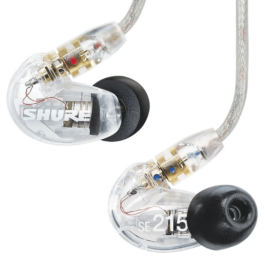 Shure SE215 Pro Sound-Isolating In-Ear Monitor Earphones – Clear