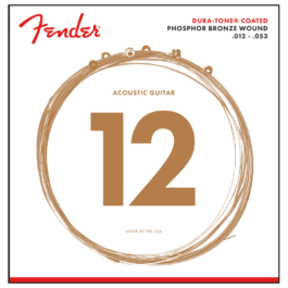 Fender Dura Tone® Phosphor Bronze Coated Acoustic Guitar Strings – (12-53)