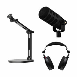 Rode PodMic USB and NTH-100 Headphone with DS2 Desktop Mic Stand Bundle