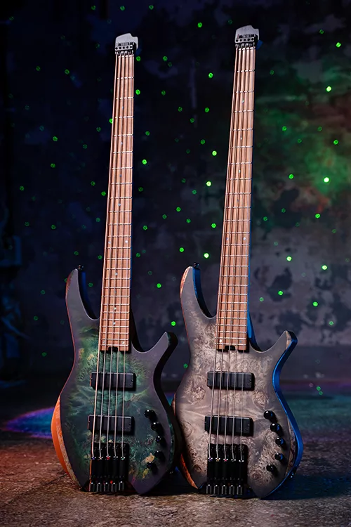 Vanderbilt スチール弦5弦セット(6oct H, A, G, F C) Cort Space 5 Headless 5-String Bass Guitar - Star Dust Black